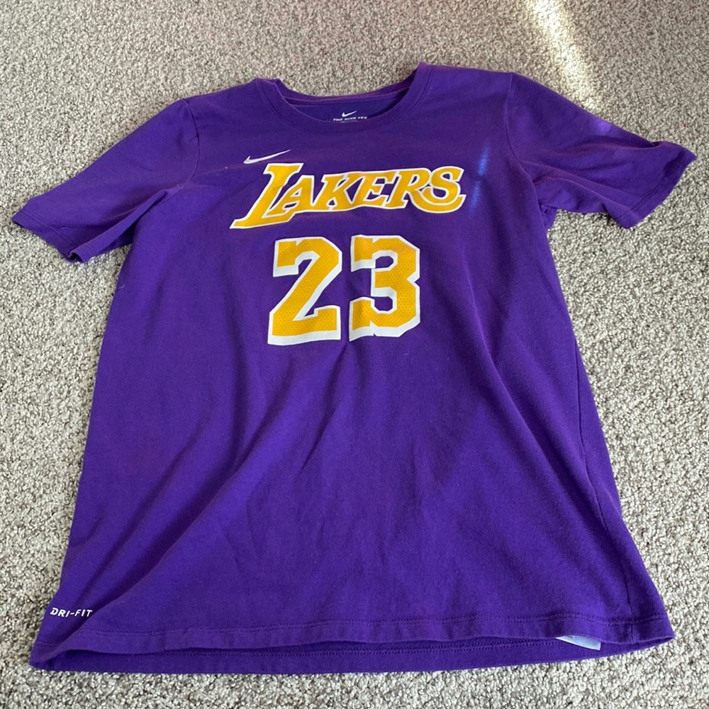 boys nike lebron james lakers tshirt jersey